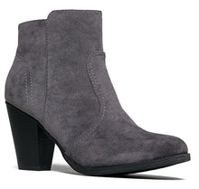 Breckelle's Womens Almond Toe Faux Suede Think Chunky Heel Cowboy Ankle Bootie