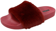 Top Moda Women's Faux Marabou Fur Slide Flip Flop Sandal