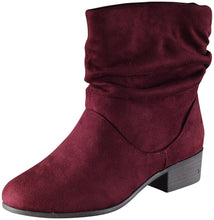 Soda Energy Women's Slouchy Pull On Low Block Heel Ankle Booties