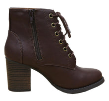 Cambridge Select Women's Zipper Lace Up Chunky Heel Ankle Bootie
