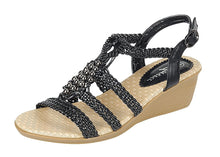 Forever Link Women's Woven Beaded Floral Boho Wedge Sandal