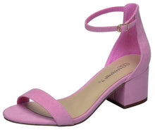 Breckelle's Women's Ankle Strap Mid Chunky Stacked Block Heel Open Toe Sandal