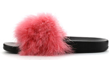 Cape Robbin Women Open Toe Flip Flop Marabou Fur Slide Slip On Flats Sandals Shoe Slipper