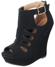 Forever Link Women's Platform Wedge Buckle Bootie