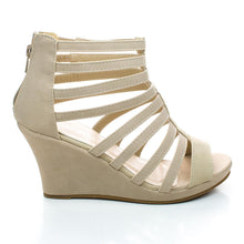 Top Moda Women's Gladiator Inspired Bird Cage Wedge