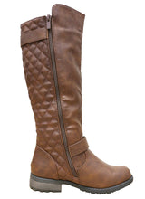 Cambridge Select Women's Quilted Side Zip Knee High Flat Riding Boots