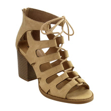 Soda Women's Cutout Zip Back Stacked Chunky Heel Bootie