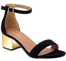 Bella Marie Women's Strappy Metallic Block Heel Sandal