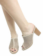 Womens Cut-Out Platform Summer Chunky Heel Shoes Slingback Booties