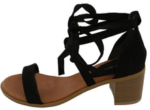 Top Moda Women's Ankle Wrap Stacked Block Heel Sandal