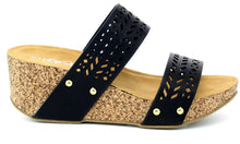 Refresh Footwear Women's Slip On Laser Cut Platform Sandal