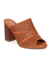 Women Leatherette Chunky Heel Mule - Casual, Dressy, Versatile - Perforated Sandal - GF53 By Nature Breeze