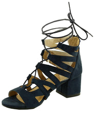 Refresh Footwear Women's Gladiator Strappy Ankle Wrap Block Heel Sandal