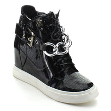 Nature Breeze Frontrunner-01 Women's High Top Lace-Up Zip Hidden Wedge Sneaker