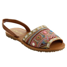Nature Breeze FI12 Women's Slip On Embroidered Peep Toe Flat Sandals