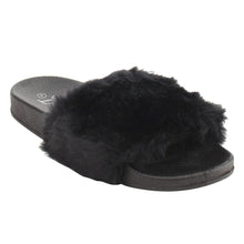 Betani Womens Farah-1 Furry Slide Sandals