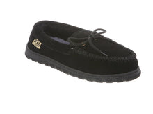 RJ's Fuzzies Womens Leather Moccasins Slippers (Black, 5)