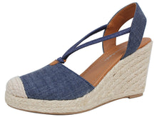 City Classified Women's Cap Toe Espadrille Wedge Sandal