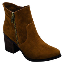 Breckelle's Women's Stacked Block Chunky Heel Closed Toe Bootie