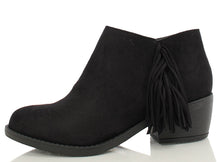 Soda Women's Doctor Faux Suede Fringe Round Toe Low Heel Ankle Boot , Clay, 6 M US
