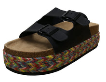 Nature Breeze Women's Hippie Boho Festival Flatform Two Strap Sandal