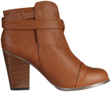 Chase & Chloe Women's Andrea-1 Chunky Heel Strappy Ankle Boot