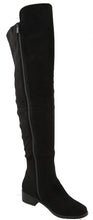 Top Moda Women's Closed Round Toe Zipper Low Heel Over the Knee Boot