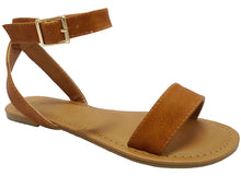 Wild Diva Women's Strappy Ankle Wrap Flat Sandal