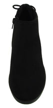 Soda Women's Side Cutout Tie Back Chunky Stacked Heel Shootie Boot