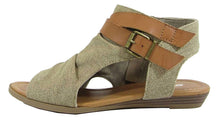 Soda Women's Strappy Buckle Coutout Wedge Sandal