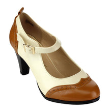 Chase & Chloe Dora-2 Women's Round Toe Two Tone Mary Jane Pumps