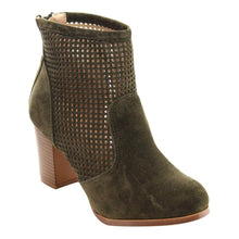Chase & Chloe EC48 Women's Laser Cut Out Back Zipper Mid Stacked Ankle Booties