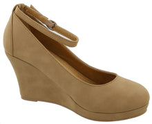Top Moda Women's Ankle Strappy Round Closed Toe Platform Wedge