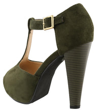 Top Moda Women's Peep Toe T-Strap Buckle Platform High Heel Sandal