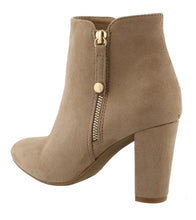 Top Moda Women's Closed Round Toe Zipper Chunky Stacked Block Heel Ankle Bootie