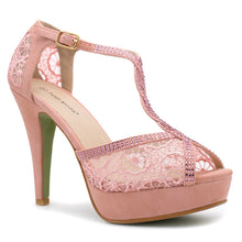 Top Moda Hy-5 Open Toe Crochet High Heel Sandals