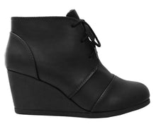 Cambridge Select Women's Lace Up Wedge High Heel Ankle Boot