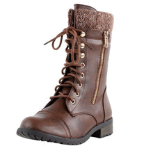 Forever Link Womens Mango-31 Round Toe Military Lace Up