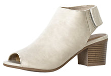 City Classified Women's Harlyn Cutout Peep Toe Stacked Chunky Heel Bootie