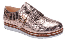 Nature Breeze Women's Wingtip Loafer Croc Embossed Flatform Oxford Shoe