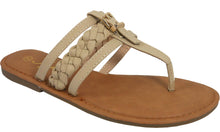 Jynx Women's Braided Buckle Thong Flat Sandal