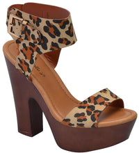 Breckelle's Women's Ankle Wrap Stacked Chunky Heel Platform Sandal