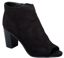 Breckelle's Women's Stacked Chunky Heel Peep Toe Bootie