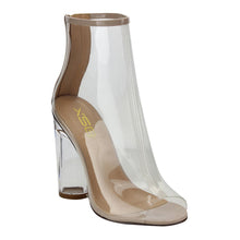 X2B FG97 Women's Ankle High Peep Toe Lucite Heel Bootie Sandals