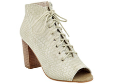 Women's Reptile Print Open-Toe Bootie