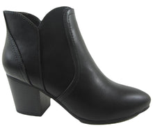 Soda Women's Newbury Leatherette Stacked Heel Ankle Booties