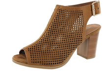 Top Moda Women's Perforated Cutout Slingback Bootie