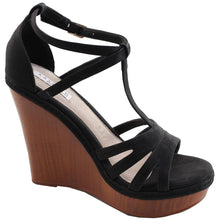 Elegant Footwear Women's T-Strap Open Toe Platform Wedge Sandal