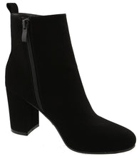 Top Moda Women's Exposed Zipper Block Heel Round Toe Ankle Bootie