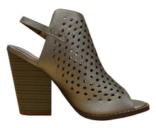 Nature Breeze Women's Perforated Cutout Chunky Stacked Block Heel Ankle Bootie